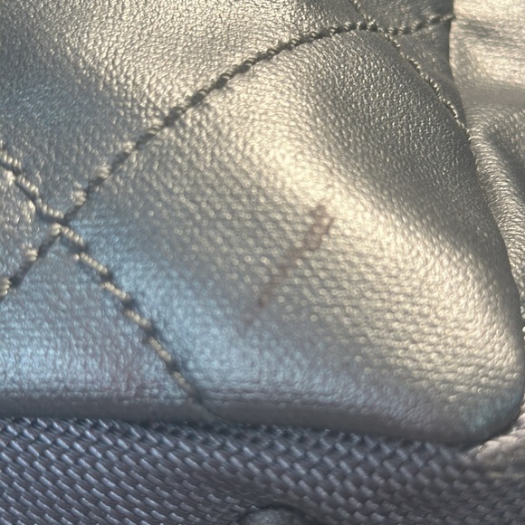 Used] CHANEL Paris Biarritz PM handbag tote bag canvas leather gray ivory/grey - Picture 15 of 16